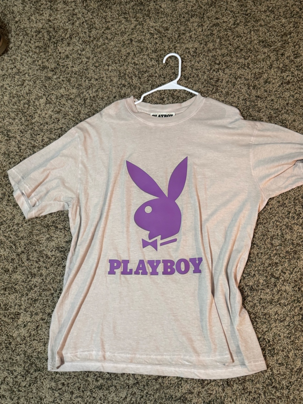 PLAYBOY Light Pink Tee with Purple Bunny Logo